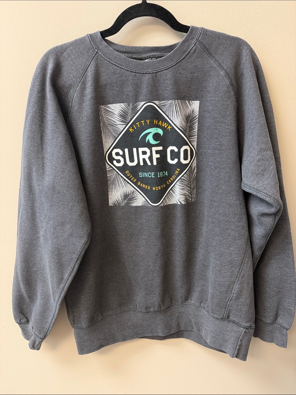 Kitty Hawk Surf Co Graphic Crewneck Sweatshirt - Gray